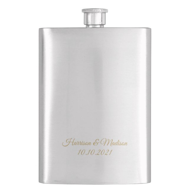 customise text Wedding gift favours Hip Flask (Front)