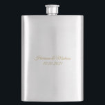 customise text Wedding gift favours Hip Flask<br><div class="desc">customise text Wedding gift favours Flask
gold letters</div>