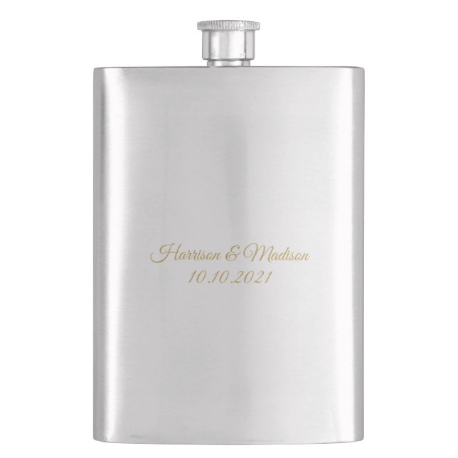 customise text Wedding gift favours Hip Flask (Front)