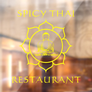 Customise Thai Restaurant Buddha Front  Window Cling