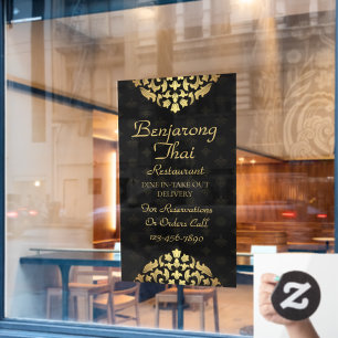 Customise Thai Restaurant Traditional Thai Art  Window Cling