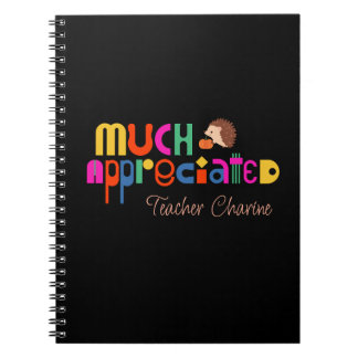 Customise Thank you theme colourful text on black Notebook