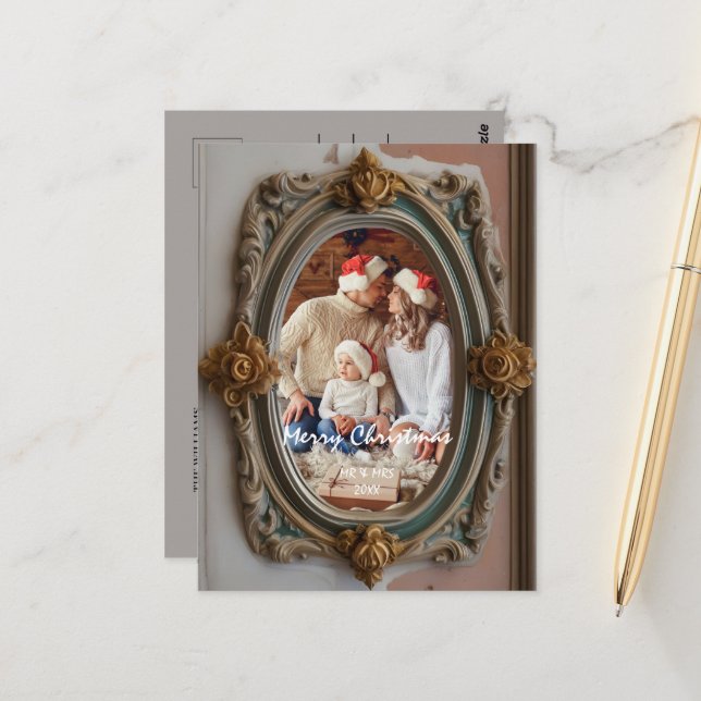Customise the ancient frame with your photo postcard (Front/Back In Situ)