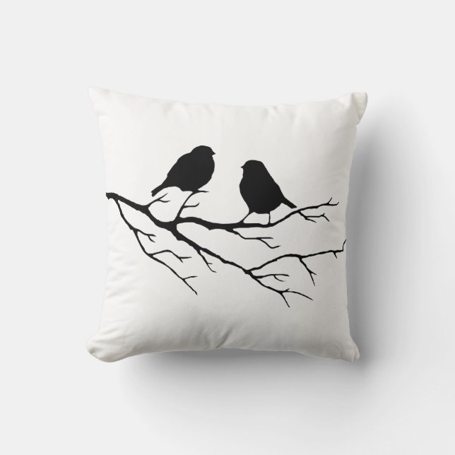 Customise the Colour Two Birds in Tree Nature Cushion (Front)
