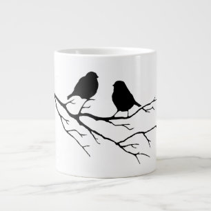Customise the Colour Two Birds in Tree Nature Large Coffee Mug