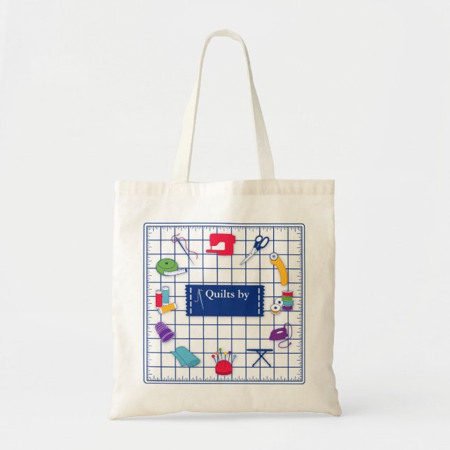Customise the Label Quilt Time Tote Bag (Front)