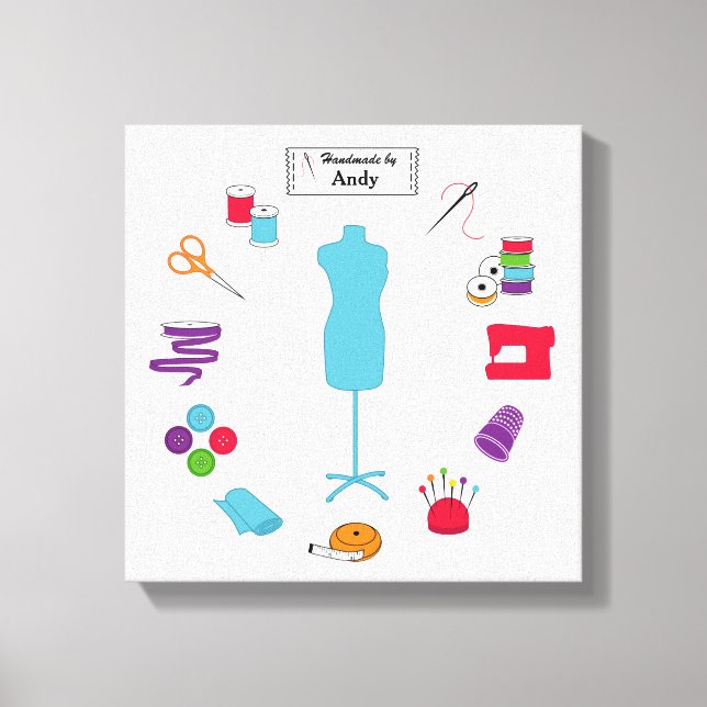 Customise the Label Sew Right Canvas Print (Front)