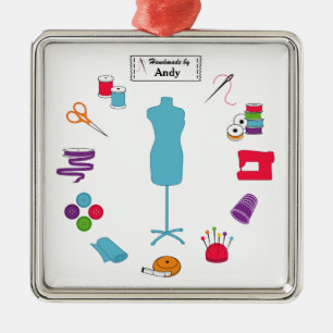 Customise the Label Sew Right Metal Tree Decoration