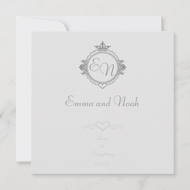 Customise the names, initials and phrase Love Invitation (Front)