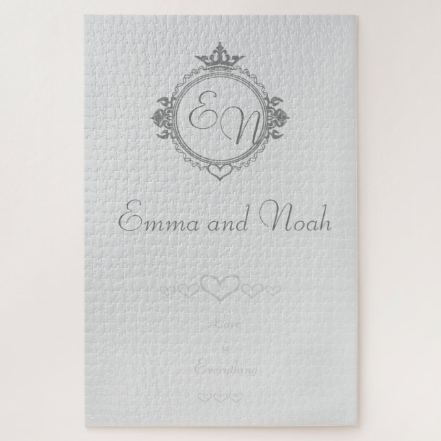 Customise the names, initials and phrase Love Jigsaw Puzzle (Vertical)