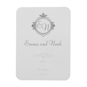 Customise the names, initials and phrase Love Magnet