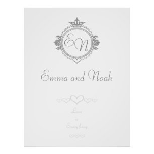 Customise the names, initials and phrase Love Photo Print