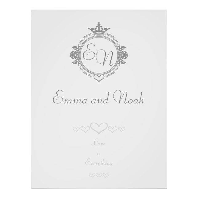 Customise the names, initials and phrase Love Photo Print (Front)