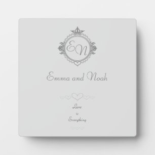 Customise the names, initials and phrase Love Plaque