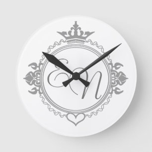 Customise the names, initials and phrase Love Round Clock