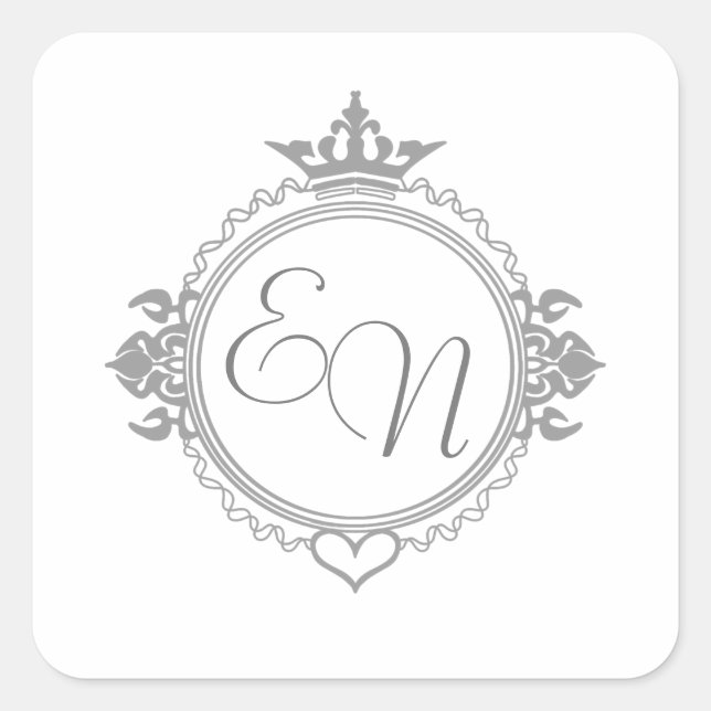 Customise the names, initials and phrase Love Square Sticker (Front)