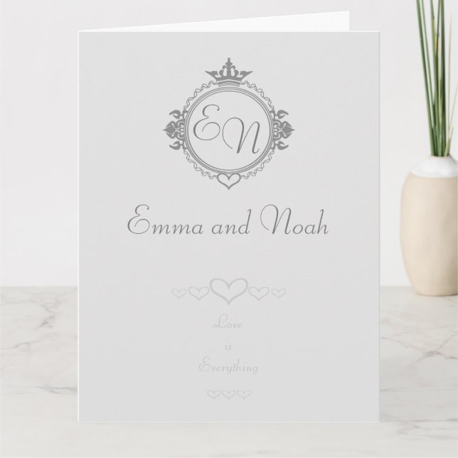 Customise the names, initials and phrase Love Thank You Card (Front)