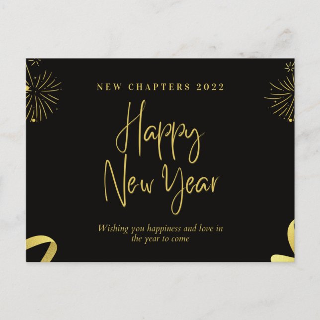 Customise the Year Chapters 2022 Happy New Year Po Postcard (Front)