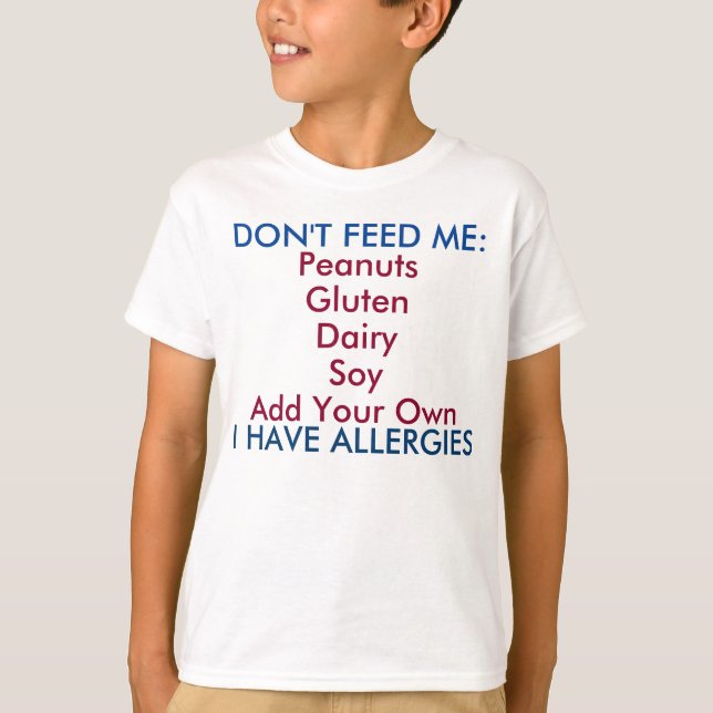 Customise this Allergy Shirt for Kids (Front)