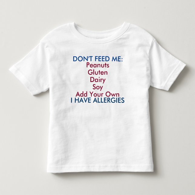 Customise this Allergy Shirt for Toddlers (Front)
