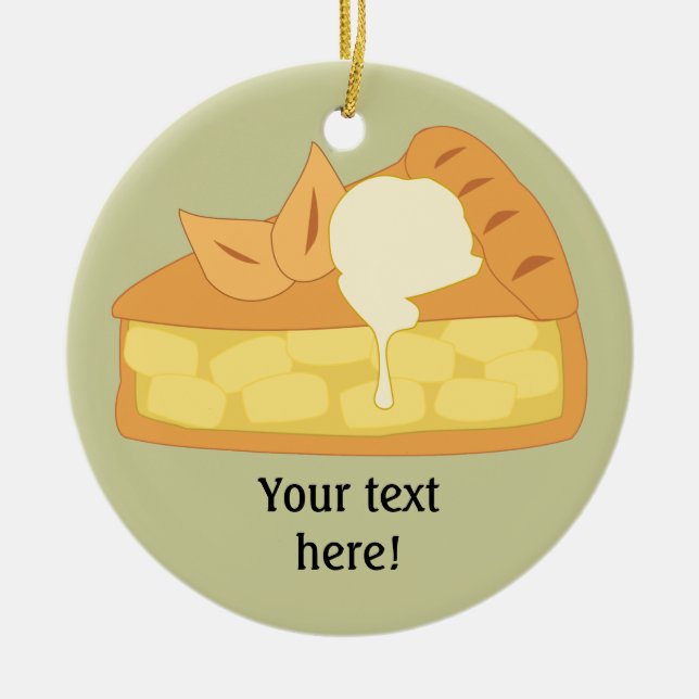 Customise this Apple Pie Slice graphic Ceramic Tree Decoration (Front)
