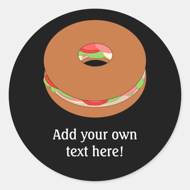 Customise this Bagel graphic Classic Round Sticker (Front)