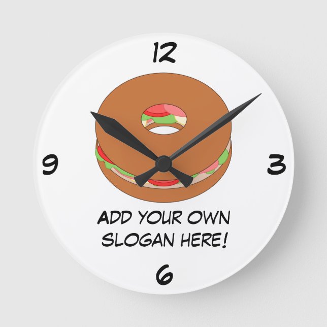 Customise this Bagel graphic Round Clock (Front)