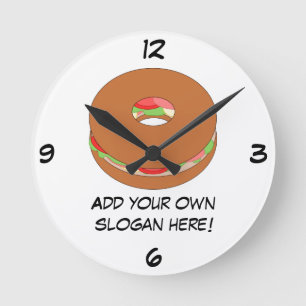 Customise this Bagel graphic Round Clock