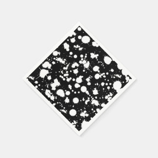 Customise This Black and White Splatter Paint Art Napkin