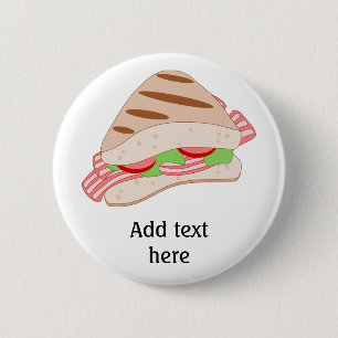 Customise this BLT Sandwich Graphic 6 Cm Round Badge