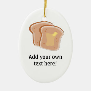 Customise this Buttered Toast graphic Ceramic Tree Decoration