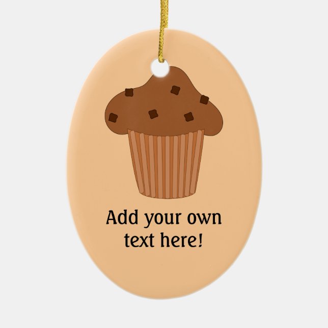 Customise this Choc Chip Muffin graphic Ceramic Tree Decoration (Front)