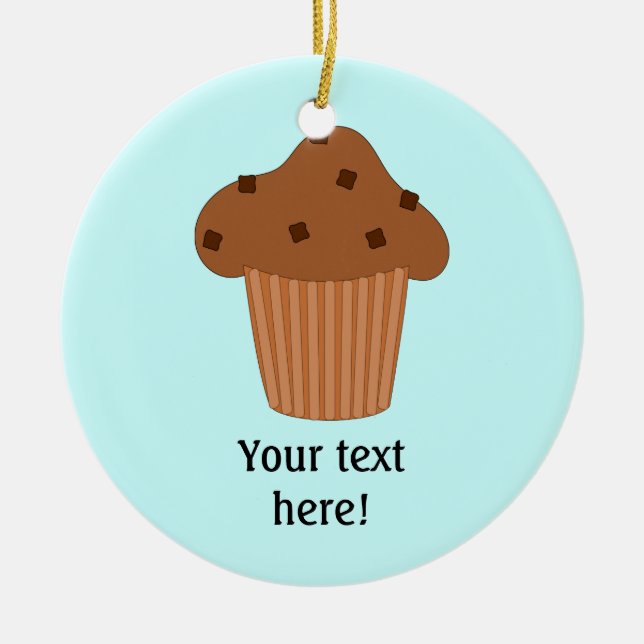 Customise this Choc Chip Muffin graphic Ceramic Tree Decoration (Front)