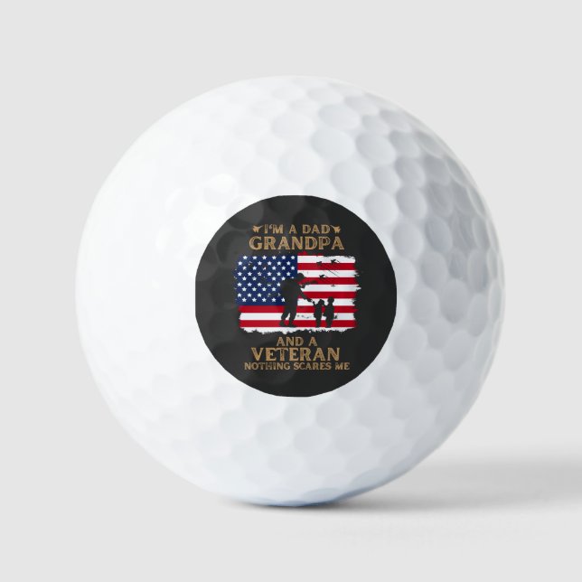 Customise This Design: I'm a Dad Grandpa  Golf Balls (Front)
