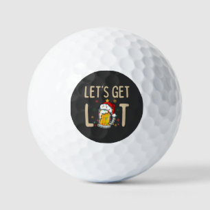 Customise This Design: Let's Get Lit Santa Hat Golf Balls