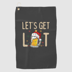 Customise This Design: Let's Get Lit Santa Hat Golf Towel