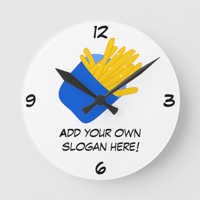 Customise this French Fries graphic Round Clock (Front)