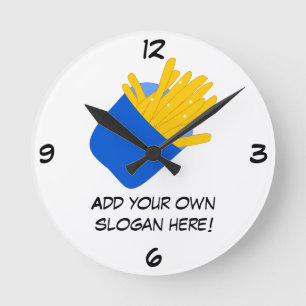 Customise this French Fries graphic Round Clock