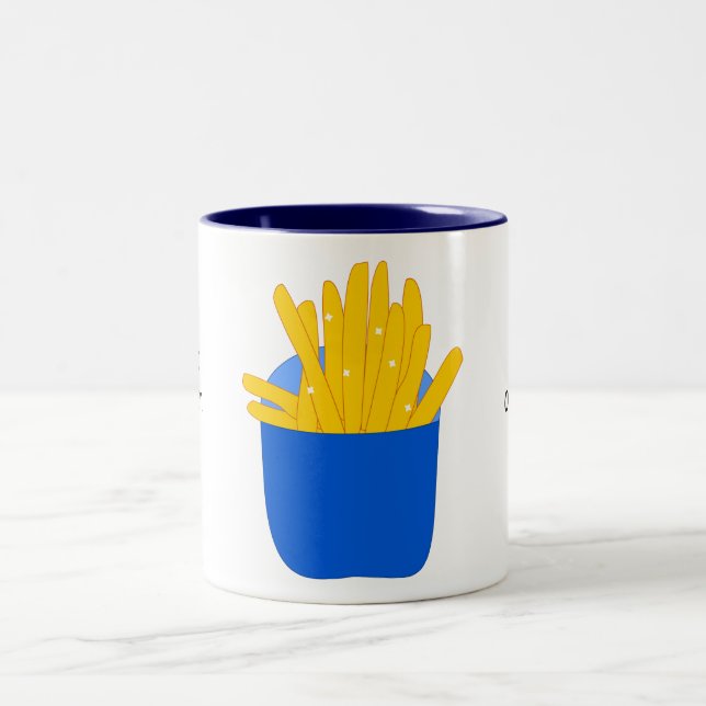 Customise this French Fries graphic Two-Tone Coffee Mug (Center)