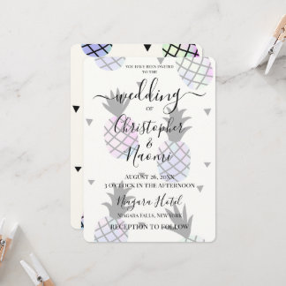 Customise This: Fun Holographic Pineapples Invitation