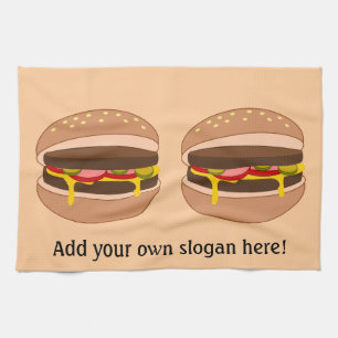 Customise this Hamburger graphic Tea Towel