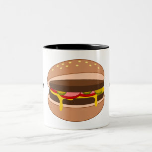 Customise this Hamburger graphic Two-Tone Coffee Mug