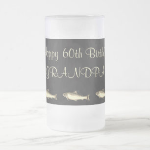 Customise this Happy 60th Birthday Grandpa Frosted Glass Beer Mug