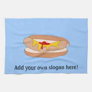 Customise this Hot Dog graphic Tea Towel