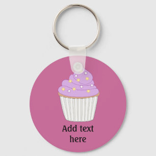 Customise this Lilac Cupcake graphic Key Ring