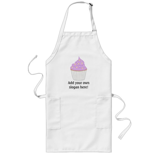 Customise this Lilac Cupcake graphic Long Apron (Front)