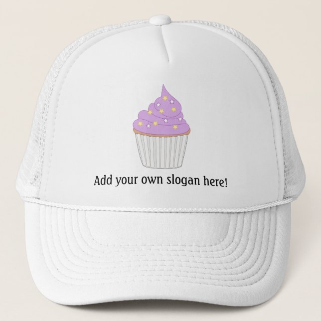 Customise this Lilac Cupcake graphic Trucker Hat (Front)
