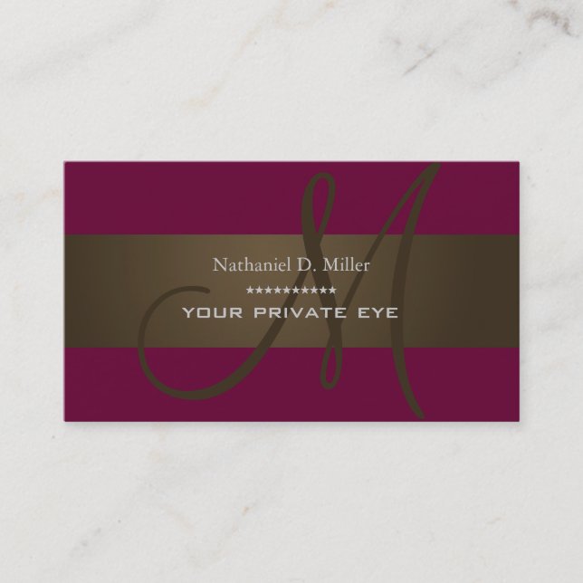 Customise this monogram business card (Front)