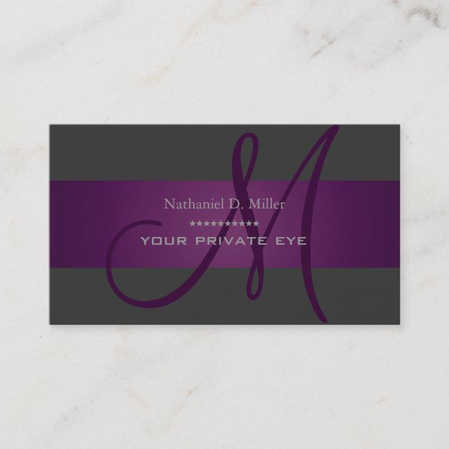 Customise this monogram business card (Front)