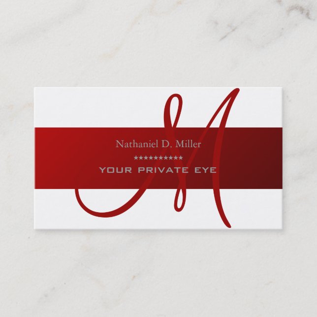 Customise this monogram business card (Front)